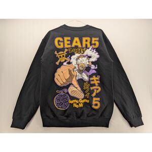 NWT BoxLunch One Piece Monkey D. Luffy Gear 5 Crewneck in Black size Small